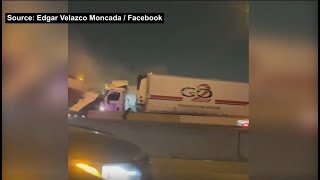 Person Narrowly Escapes Injury Or Worse During Massive I35W Pileup In Fort Worth [upl. by Lednik]