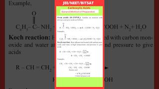 From amide R–CONH2 Koch reaction  General Method of Preparation of carboxylic acids [upl. by Anana784]