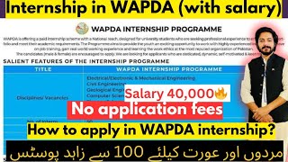 WAPDA internship for fresher  WAPDA internship with salary SNO RECORD [upl. by Kram599]