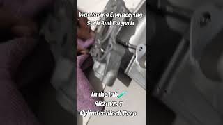 SR20VET Engine Blueprinting cylinder block Prep [upl. by Rialc218]