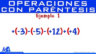 Operaciones con paréntesis  Suma y resta  Ejemplo 1 [upl. by Dela]