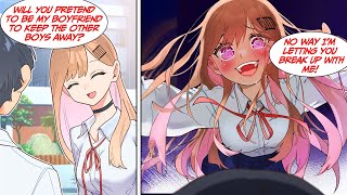 Manga Dub The class president asked me to pretend to be her boyfriend but she was a YANDERE [upl. by Ertemed]