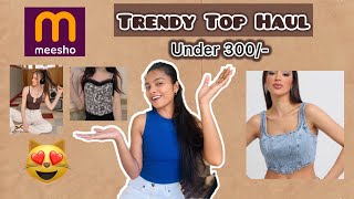 Trendy Meesho Crop Top amp Tank Top Haul  Try On  Starting From ₹ 170 [upl. by Tiffi]