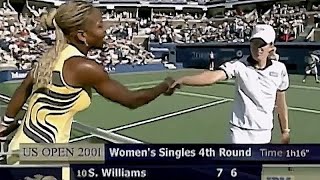 Serena Williams vs Justine Henin 2001 US Open R4 Highlights [upl. by Kahn]