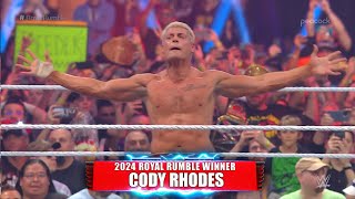 WWE Mens Royal Rumble 2024 Match CM Punk Vs Cody Rhodes Wins Royal Rumble [upl. by Ellehcim]