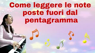 🎶🎵 🎶🎵 come leggere velocemente le note poste fuori dal pentagramma 4 LEZIONE guida facile [upl. by Harias]