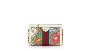 Gucci GG Supreme Flora Ophidia Web Small Chain Shoulder Bag White [upl. by Dutchman573]