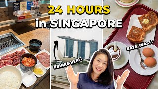 Eating Kaya Toast Drinks at Marina Bay Sands amp Yakiniku BBQ for ONE Singapore Travel Vlog 新加坡美食 [upl. by Ainav]