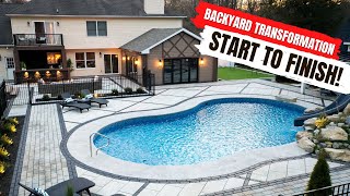 Our BIGGEST Backyard Makeover EVER Pool Patio Addition and MORE [upl. by Id684]