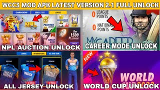 Wcc3 Mod Apk Latest Version 21  Wcc3 Mod Apk Unlocked Everything  Wcc3 Npl Auction Unlock 🔓 [upl. by Livvy]