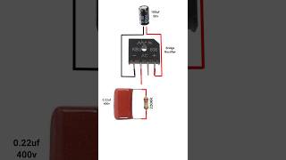 220v AC to 12vDC without transformer shortsvideo [upl. by Lerud]