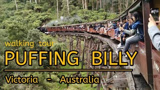 MELBOURNE  Puffing Billy Railway  Old Steam Train  Australia  Autumn 2023  Walking Tour [upl. by Halpern]