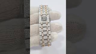 Iced Out Watch Audemars Piguet Royal Oak Automatic CZ Diamond Two Tone  Dfine Jewelry Store [upl. by Celinda]