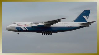 Polet Airlines ANTONOV An124 landing at Hamburg Airport [upl. by Ellicott]