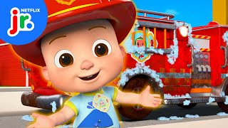 JJs Firetruck Car Wash Song 🚒🌟 CoComelon Lane  Netflix Jr [upl. by Kimon]