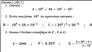 Évaluation n°3 pour 2ac puissances de 10 écriture scientifique [upl. by Amri]