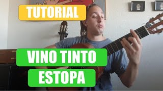 CÓMO TOCAR VINO TINTO EN GUITARRA  Tutorial con ACORDES  Estopa [upl. by Andrei]