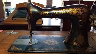 Antique Singer Sewing Machine Bobbin Threading [upl. by Maryanna]