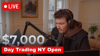 Making 7000 Live Trading NY Open  INSANE PRECISION [upl. by Llorrac]