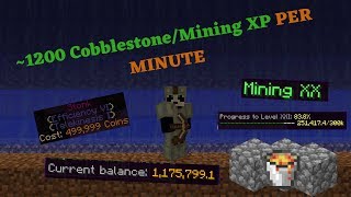 Largest and Fastest Mining XP Farm Hypixel Skyblock 1200 CobblestoneXP Per Minute [upl. by Nnave]