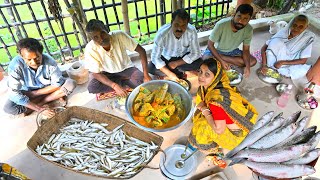 দামোদর নদীর সেরা উড়ালা মাছ রান্না সঙ্গে নদীর চেলা মাছের করাইভাপা  River ondal fish amp small fish [upl. by Arihaj573]