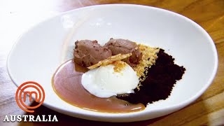 Stunning Chocolate Dessert for the Power Apron Challenge  MasterChef Australia  MasterChef World [upl. by Klaus]