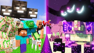 OVERWORLD BOSSES vs ENDER BOSSES  ALL OVERWORLD vs ALL ENDER MOBS  Minecraft mob Battle 1192 [upl. by Notpmah]