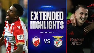 Crvena zvezda vs Benfica Extended Highlights  UCL League Phase MD 1  CBS Sports Golazo [upl. by Nasya]