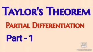 TAYLORS THEOREM PART 1 [upl. by Eessac]