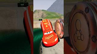 McQueen and Friends vs Hydraulic Bollard  BeamNGdrive mcqueenmotors [upl. by Notsirt]