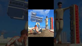 Franklin Fight Giant Police in Indian Bike Driving 3D [upl. by Dyoll137]