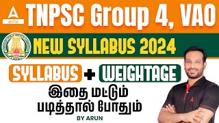 TNPSC Group 4 Syllabus 2024 In Tamil  Group 4 Syllabus  Group 4 Unit Wise Weightage [upl. by Alit]