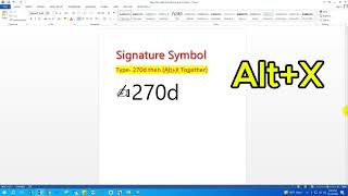 Signature Symbol Shotcut MS Word Tricks MS Word Shotcut [upl. by Ike636]