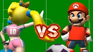 Super Mario Strikers  Team Mario Hammer Bro Vs Team Peach Birdo in Flower Cup [upl. by Gerik161]