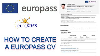 How To Create a Europass CV  Step By Step Process [upl. by Eelrebmik]