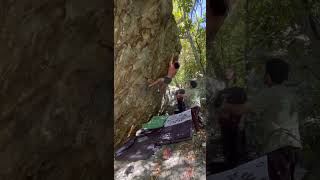 Layback Larry V7 Moores Wall Bouldering [upl. by Yralih]