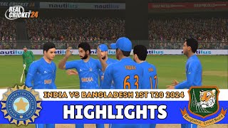 India vs Bangladesh 1st T20 2024 Highlights  Epic Cricket Clash  Real Cricket 24 [upl. by Arakat816]