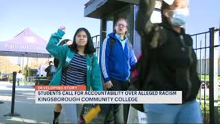 Students storm Kingsborough Community College gates following allegations of racial slurs fight [upl. by Allen]