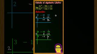 Límites por factorización Ruffini y algoritmo de Horner maths shorts limites factorizacion [upl. by Ahcsap]