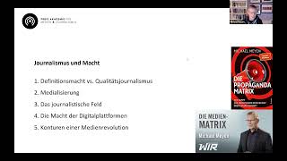 Prof Michael Meyen quotJournalismus und Macht Erfüllen Leitmedien ihren öffentlichen Auftragquot Wien [upl. by Fernandes484]