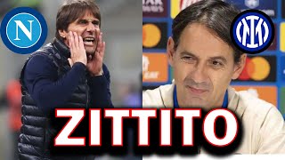 INZAGHI ZITTISCE CONTE IN TV POST INTER NAPOLI 11 [upl. by Eudoxia]