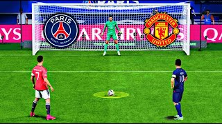 PSG VS MANCHESTER UNITED l RONALDO MESSI MBAPPE HAALAND NEYMAR l FC 24 PENALTY SHOOTOUT [upl. by Nodnol]