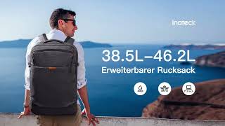 Inateck 385462 L Reiserucksack erweiterbarer Handgepäck Rucksack spritzwassergeschützt BP03006 [upl. by Chaudoin383]