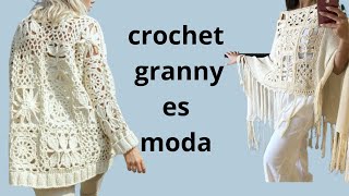 crochet 4 granny square cardigan principiantes beginner granny 1 [upl. by Conti]