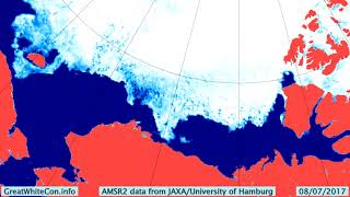 Beaufort Sea Ice Movement in the Summer of 2017 [upl. by Einafpets]