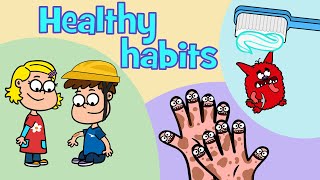 Healthy habits kids songs compilation  Hooray Kids Songs  Hacky Smacky  Wash us  Booboo Song [upl. by Muryh196]