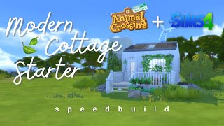 starting an animal crossingthemed legacy challenge in the sims 🍃  sims 4 starter home speedbuild [upl. by Cassy211]