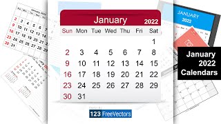 January 2022 Calendar  123FreeVectors [upl. by Louie]