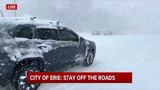 City of Erie Asks Residents to Stay off Roads [upl. by Hufnagel]