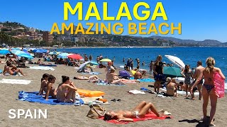 Malaga Beach July 2024 Spain Costa del Sol [upl. by Raffarty]